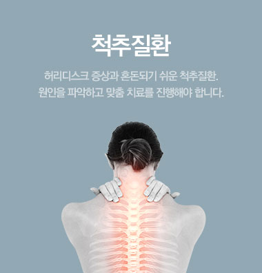 척추질환:허리디스크 증상과 혼돈되기 쉬운 척추질환. 원인을 파악하고 맞춤 치료를 진행해야 합니다.